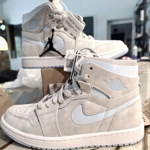 NIB Womens Air Jordan 1 High Zoom Comfort 'Cool Grey Light Blue' Size 7